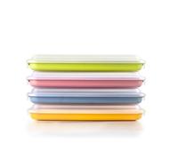 IBILI - Set di 4 contenitori per salsicce e salumi, 4 contenitori da 24,8 x 14,4 x 3,3 cm, in plastica priva di BPA, riutilizzabile, giallo + rosso + verde + blu