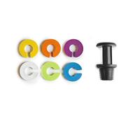 IBILI TAPON+6 IDENTIFICADORES DE COPAS, Stainless Steel, Multicolore, 15 x 10 x 3 cm