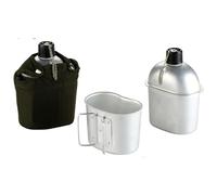 IBILI 720500 CANTIMPLORA ALUMINIO Army 1 LT, Stainless Steel, Argento/Verde, 13 x 8 x 18 cm