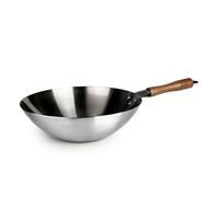 IBILI - Wok Karbonsteel 32 Cm, acciaio al carbonio, adatto per induzione, ritenzione di calore, durevole e resistente, senza antiaderente, ecologico