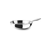 IBILI - Wok Triply Natural 30 Cm, Acciaio inossidabile, Adatto per induzione, senza antiaderente