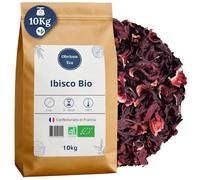 Ibisco biologico - 10 kg sfuso - Fiori interi e recisi - Vendita all'ingrosso - Ideale per Bissap, Karkadé, tè freddo - Agricoltura biologica al 100%, senza OGM