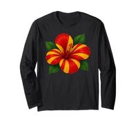 Ibisco Fiore Bandiera Spagna Floreale Ragazzi Ragazze Bambini Maglia a Manica