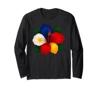 Ibisco Fiore Filippine Bandiera Floreale Ragazzi Ragazze Bambini Maglia a Manica