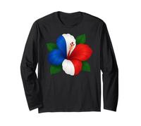 Ibisco Fiore Francia Bandiera Floreale Ragazzi Ragazze Bambini Maglia a Manica