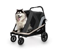 Ibiyaya Grand Cruiser - Passeggino per cani di taglia grande, pieghevole, a 4 ruote, per cani di taglia grande, anziani e feriti, design durevole e confortevole con materiali resistenti (nero)