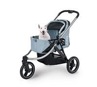 ibiyaya - Passeggino per cani The Beast per fare jogging su qualsiasi terreno: passeggino per cani e gatti di piccola e media taglia, borsa per cani a 3 ruote con doppia pausa, design senza cerniera e
