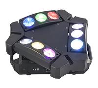 Ibiza - 9BEAM-MINI - Ragno con effetto luce dinamico di 3 LED CREE RGBB da 10W ciascuno - Nero