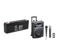 IBIZA BAT-PORT2.3A Bundle - Batteria 12V + Diffusore PORT8VHF-BT 400W