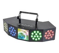 Ibiza - COMBI-FX4 - Versatile effetto luce 3 in 1 WASH - MOON - STROBE con 6 canali DMX - 4 x 12 LED RGBW