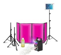 Ibiza - Confezione Luce DJ Facciata 1200 x 700 - Macchina per fumo luminosa Ibiza FOGGY-ASTRO - Supporto per tablet - 2 supporti per altoparlanti