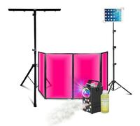Ibiza - Confezione Luce Facciata DJ Lycra Bianco 1200 x 700 - Macchina Fumo LED - Supporto Supporto Mooving - Treppiede supporto tablet - Sono sera