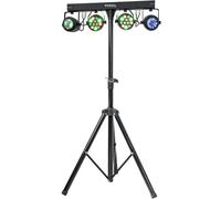 Ibiza - DJLIGHT60 - Stativo per luci con 2 proiettori PAR RGBB e 2 MOON FOWER RGBBBA - Pacchetto LED 4-in-1