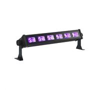 Ibiza - LED-UV-BAR6 - Lampada UV, effetto fluorescente, effetto luce nera con 6 LED da 3W ciascuno - Nero - Su stativo