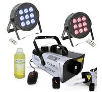 Ibiza Light - Confezione Luce Macchina Fumo Ibiza LSM900W - 2 THINPAR-9X6W-RGBW Proiettori DMX Liquido Fumo - Festa Festa Festa Matrimonio Animazione