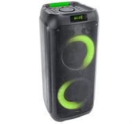 Ibiza - LYRA400 - Altoparlante a batteria 2x6,5"-300W con woofer illuminato, Bluetooth, Micro-SD, AUX e USB - Nero