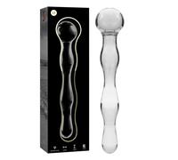 Ibiza Nebula Model 13 Dildo Borosilicate Glass 18x3.5cm Clear