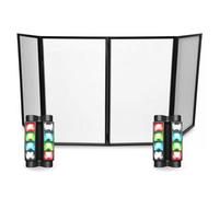 Ibiza - Pacchetto Luce Facciata DJ Lycra Bianco 4 Pannelli Pieghevole 1200 x 700-2 Giochi Luce Spider Ibiza LED8-MINI - Festa Scena Sono