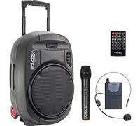 Ibiza - PORT12UHF-MKII-TWS - Altoparlante portatile 12"/700W MAX con 2 microfoni (UHF), telecomando e custodia protettiva - Bluetooth, USB, SD & TWS - autonomia da 5 a 7h