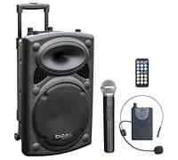 Ibiza - PORT12VHF-BT - Diffusore portatile 12"/700W MAX con 2 microfoni (VHF), telecomando e custodia protettiva - Bluetooth, USB, SD - Autonomia da 5 a 7h - Speaker Box