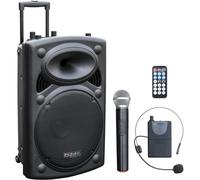 Ibiza - PORT15VHF-BT - Altoparlante portatile 15"/800W MAX con 2 microfoni (VHF)