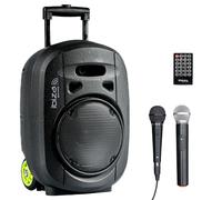 Ibiza - PORT8VHF-MKII-TWS - Altoparlante portatile 8"/400W MAX con 1 microfono cablato e 1 microfono VHF, telecomando e custodia per accessori - Bluetooth, USB, SD & TWS - 6-8 ore di autonomia