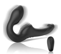 Ibiza Pulse Strapless Vibratore Senza Cinghie con Telecomando | 3 Motori Interni, 1000 Modalità di Vibrazione, Stimolatore Clitorideo, In Silicone Nero, Massaggio Punto G