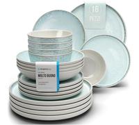 Ibiza - Set di stoviglie per 4 persone, 16 pezzi, vincitore del test, da sogno in gres mediterraneo, set di piatti e piatti da tavola per 4 persone, set di stoviglie Pure Living in blu/beige