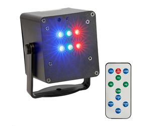 Ibiza - TINYLED-RGB-STROBE - Scatola per effetti luminosi a LED - Effetto strobo - 6 x 1W RGB - Funzionamento a batteria - Atmosfera festosa - Effetto luce stroboscopica
