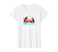 Ibiza Vibes Retro Party in Paradiso Tropicale Maglietta, Donna, Bianco, L