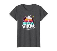 Ibiza Vibes Retro Party in Paradiso Tropicale Maglietta, Donna, Grigio Scuro, L