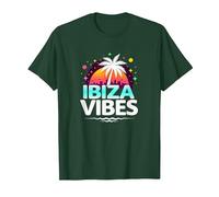 Ibiza Vibes Retro Party in Paradiso Tropicale Maglietta, Uomo, Verde Foresta, 3XL