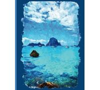 Ibiza watercolor notebook - Mediterranean Sea journal - Balearic Islands - Spanish composition book: 110 pages - A4 - 8,5 x 11 inches - Beach - blue - Spain