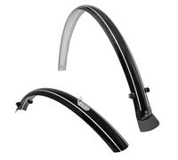 IBK Parafango Bici 28'' Pollici Ruote Set Posteriore Anteriore in Alluminio Plastificato per Biciclette City Bike Olanda Classica Nero Silver