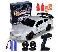 iBlivers Macchina Telecomandata de Drift, Mini Auto da drift telecomandata con acceleratore completamente proporzionale, 1:24 4WD Drift GT-RX7 RC Drifting Car regali per ragazzi bambini (Bianco)