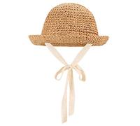 IBLUELOVER Cappello di paglia pieghevole per bambine, cappello da sole estivo per bambini, cappello Panama arrotolabile da esterno con protezione UV, cappello da spiaggia con adorabile cinturino