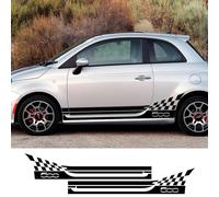 IBLUON 2 pezzi adesivi per strisce laterali per portiera auto, decorazione per il corpo, decalcomania per pellicola in vinile, per accessori auto Fiat 500
