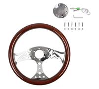 IBNA Volante da Corsa Volante Sportivo Universale da Corsa da 380 Mm 15 Pollici con Kit Pulsante Clacson(1010C-Horn Button)