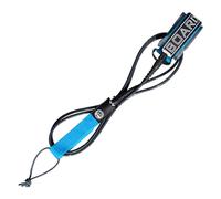 iboard - Corda da Surf da 7 mm, con Corda da 7/8/9 Piedi, in Materiale PU, 3 Strati di Chiusura a Strappo di Alta qualità, con Doppia Testa Rotante in Acciaio Inox (Blu Acqua e Grigio Scuro)