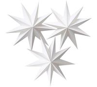 IBOPUXIU 3 Pezzi Stelle di Carta da Appendere, 3D Addobbi Natalizi Stella, Tre Stelle Bianche, Diametro 30 cm, Riutilizzabile