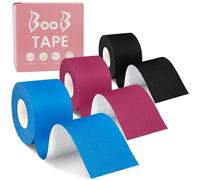 IBOPUXIU Kinesiology Tape, 3x Tape Sportivo, Tape Kinesiologico 5 Cm X 5 M (Blu + Nero + Rosso), Il Nastro Sportivo è Delicato Sulla Pelle, Impermeabile Ed Elastico.