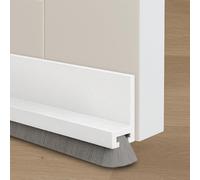 IBOPUXIU Paraspifferi Sottoporta, Guarnizione per Porta Bianca con Spazzola, Ideale anche come Isolamento Acustico, Protezione dal Freddo e Guarnizione per Porta d'Ingresso (100 cm)