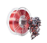 iBOSS Filamento per Stampante 3D PLA, Filamento PLA 1,75 mm Filamento Bicolore Seta, Filamento per Stampa 3D Lucido Co-estrusione 1 kg (2,2 libbre), Bicolore Nero Rosso