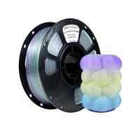 iBOSS Filamento PLA Plus trasparente che cambia colore, 1,75 mm (tolleranza +/- 0,02 mm), tricolore con glitter, colore giallo-viola-blu, bobina da 1 kg, ideale per stampe 3D vivaci.