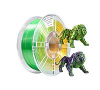 iBOSS Filamento PLA + verde viola, filamento lucido 3D, 1,75 mm +/- 0,02 mm, 1 kg/onda, 2,2 libbre compatibile con la maggior parte delle stampanti FDM (oro, verde e viola)