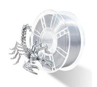 iBOSS PLA Plus (PL Filamento per stampante 3D in seta lucida 1,75 mm, precisione dimensionale +/- 0,02 mm, bobina da 1 kg (2,2 kg) Filamento di stampa 3D (Silk Silver Colore)