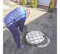 IBOWZ Copertura per Pozzetti, Copertura fognaria in Acciaio Rinforzato incorporata per marciapiedi Urbani in Cemento Personalizzati