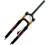 IBOWZ Forcella Ammortizzata per Bici, 26 27 5 29 Pollici Forcella ad Aria per Bici Escursione 100 mm 1 1 8 Forcella Tubo Dritto Rosso Telecomando 26