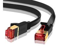 IBRA 2m Cavo di Rete Ethernet Cat 7 Cavetto Piatto Lan RJ45 Patch Alta Velocità S/STP 10 Gbps 600MHz, Nero