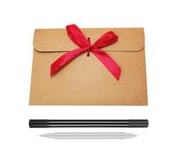 IBRIQO® 30 buste in carta kraft vintage con nastro rosso + pennarello | buste carta retrò antica | regalo, biglietti di compleanno, inviti per matrimoni, feste, ufficio, San Valentino, 17,2 x 12,5 cm
